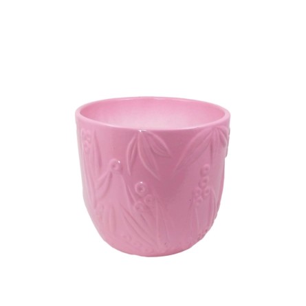 Pink Bowl Leaf Ceramic Pot